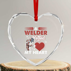 Funny Welding Welder Wife Girlfriend Heart Crystal Glass Ornament TS14 Transparent Glass 3'' Heart Print Your Wear