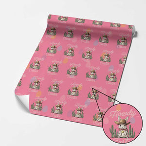 Funny Western Easter Day Wrapping Paper Roll Howdy Easter Country Cowboy Bunny TS11 Pink Print Your Wear