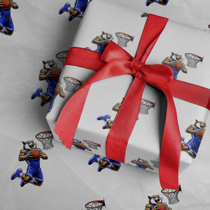 Funny Wildcat Dunking Basketball Wrapping Paper Roll Gift For Sports Fan TS12 White Print Your Wear
