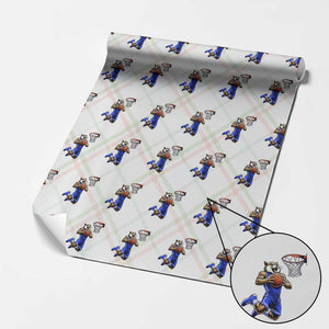 Funny Wildcat Dunking Basketball Wrapping Paper Roll Gift For Sports Fan TS12 Christmas Plaid Print Your Wear
