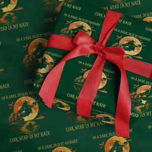 Funny Witch Wrapping Paper Roll On A Dark Desert Highway Cool Wind In My Hair TS10 Green Print Your Wear