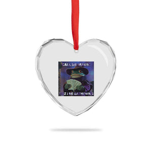 Funny Wizard Frog Fantasy Meme Heart Crystal Glass Ornament Call Me Magic Cuz I Be Gathering MTG Gamer TS02 Print Your Wear
