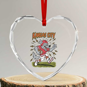Funny Wolf Football Lover Heart Crystal Glass Ornament Sport Humor Gift TS12 Transparent Glass 3'' Heart Print Your Wear
