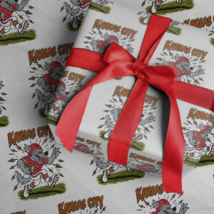 Funny Wolf Football Lover Wrapping Paper Roll Sport Humor Gift TS12 White Print Your Wear