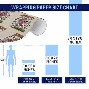 Funny Wolf Football Lover Wrapping Paper Roll Sport Humor Gift TS12 Print Your Wear