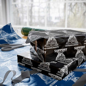 Funny Woodchuck Groundhog Day Wrapping Paper Roll Support Your Local Meteorologists TS11 Black Print Your Wear