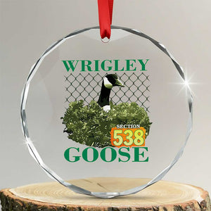 Funny Wrigley Goose Crystal Glass Ornament Section 538 Chicago TS02 Transparent Glass 3'' Circle Print Your Wear