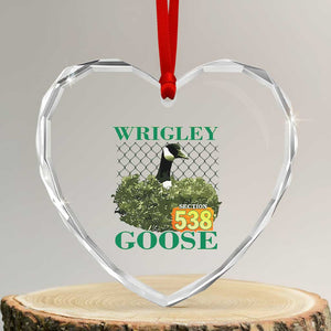 Funny Wrigley Goose Heart Crystal Glass Ornament Section 538 Chicago TS02 Transparent Glass 3'' Heart Print Your Wear