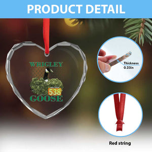 Funny Wrigley Goose Heart Crystal Glass Ornament Section 538 Chicago TS02 Print Your Wear