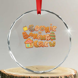 Funny Xmas Baking Crystal Glass Ornament Cookie Baking Crew Family Matching TS11 Transparent Glass 3'' Circle Print Your Wear