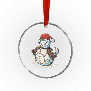 Funny Xmas Baseball Crystal Glass Ornament Cute Snowman Baseball Players Santa Hat TS11 Print Your Wear