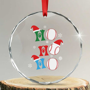 Funny Xmas Baseball Crystal Glass Ornament Triple Ho Sport Santa Hat TS11 Transparent Glass 3'' Circle Print Your Wear