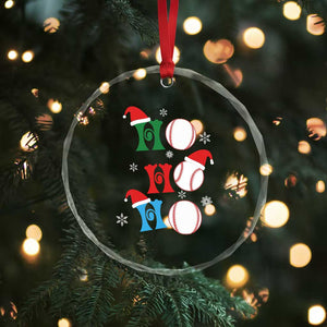Funny Xmas Baseball Crystal Glass Ornament Triple Ho Sport Santa Hat TS11 Print Your Wear