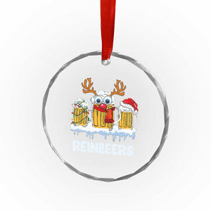 Funny Xmas Beer Crystal Glass Ornament Reinbeers Reindeer Drinking Beer TS09 Print Your Wear
