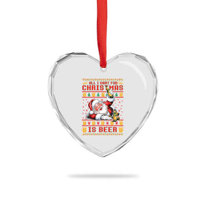 Funny Xmas Beer Heart Crystal Glass Ornament It's the Most Wonderful Time For A Beer TS09 Print Your Wear