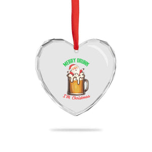 Funny Xmas Beer Heart Crystal Glass Ornament Merry Drunk I'm Xmas Wasted Santa TS11 Print Your Wear