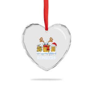 Funny Xmas Beer Heart Crystal Glass Ornament Reinbeers Reindeer Drinking Beer TS09 Print Your Wear