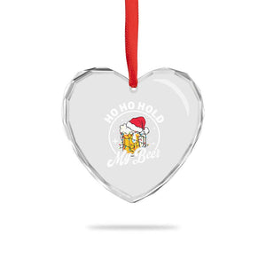 Funny Xmas Beers Heart Crystal Glass Ornament Ho Ho Hold My Beer Vintage Mug Santa Hat TS11 Print Your Wear
