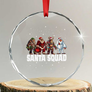Funny Xmas Bigfoot Crystal Glass Ornament Santa Squad Sasquatch Cosplay Elf Santa Snowman TS11 Transparent Glass 3'' Circle Print Your Wear