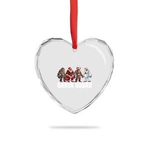 Funny Xmas Bigfoot Heart Crystal Glass Ornament Santa Squad Sasquatch Cosplay Elf Santa Snowman TS11 Print Your Wear