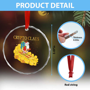 Funny Xmas Bitcoin Crypto Claus Crystal Glass Ornament TS09 Print Your Wear