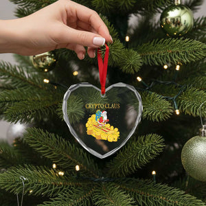 Funny Xmas Bitcoin Crypto Claus Heart Crystal Glass Ornament TS09 Print Your Wear