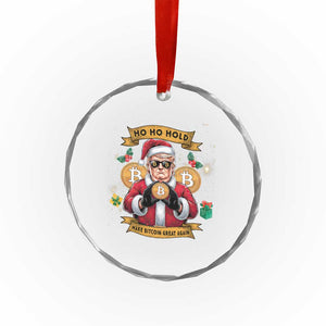 Funny Xmas Bitcoin Crystal Glass Ornament Ho Ho Hold Merry Crypto Santa Trump TS09 Print Your Wear