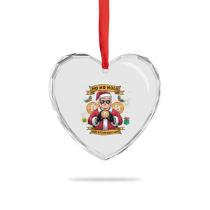 Funny Xmas Bitcoin Heart Crystal Glass Ornament Ho Ho Hold Merry Crypto Santa Trump TS09 Print Your Wear