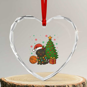 Funny Xmas Black Cat Heart Crystal Glass Ornament Gift For Cat Lover TS12 Transparent Glass 3'' Heart Print Your Wear