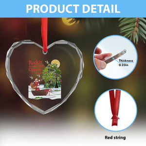 Funny Xmas Cajun Louisiana Heart Crystal Glass Ornament Rockin' Around The Cypress Trees Santa Alligator TS11 Print Your Wear