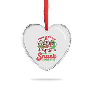 Funny Xmas Cake Heart Crystal Glass Ornament Torn Between Looking' Like a Snack TS09 Print Your Wear