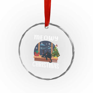 Funny Xmas Cat Crystal Glass Ornament Reindeer Cat Chillin' Meowy TS09 Print Your Wear