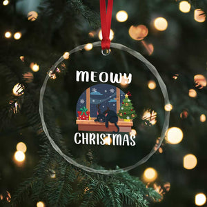 Funny Xmas Cat Crystal Glass Ornament Reindeer Cat Chillin' Meowy TS09 Print Your Wear