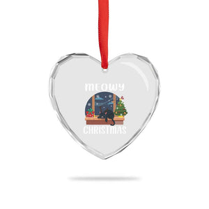 Funny Xmas Cat Heart Crystal Glass Ornament Reindeer Cat Chillin' Meowy TS09 Print Your Wear
