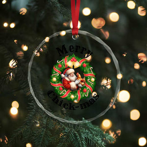 Funny Xmas Chicken Lovers Crystal Glass Ornament Merry Chickmas Santa Gift TS12 Print Your Wear