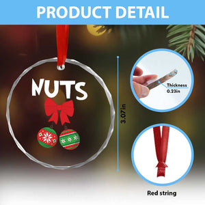 Funny Xmas Couple Crystal Glass Ornament Chest Nuts Baubles TS11 Print Your Wear