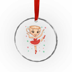 Funny Xmas Crystal Glass Ornament Ballerina Cappuccino Brainrot Meme Gift TS12 Print Your Wear