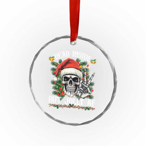 Funny Xmas Crystal Glass Ornament Dead Inside But Jolly AF Skull Skeleton TS09 Print Your Wear