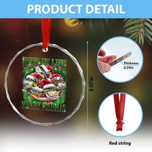 Funny Xmas Crystal Glass Ornament Fishing You A Very Merry Fishmas Santa Hat TS11 Print Your Wear