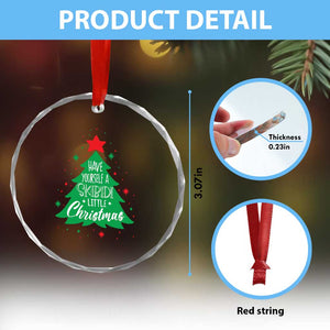 Funny Xmas Crystal Glass Ornament Have Yourself A Skibidi Little Rizzmas TS09 Print Your Wear