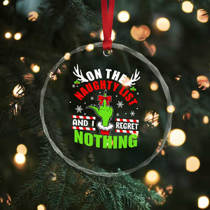 Funny Xmas Crystal Glass Ornament On The List Of Naughty And I Regret Nothing TS09 Print Your Wear