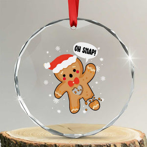 Funny Xmas Crystal Glass Ornament Op Snap Gingerbread Broken Heart TS09 Transparent Glass 3'' Circle Print Your Wear