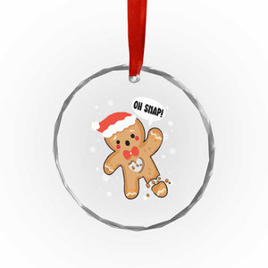 Funny Xmas Crystal Glass Ornament Op Snap Gingerbread Broken Heart TS09 Print Your Wear