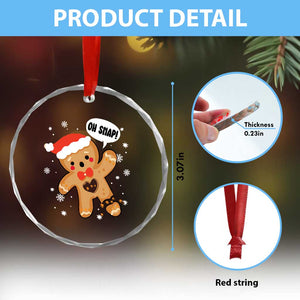 Funny Xmas Crystal Glass Ornament Op Snap Gingerbread Broken Heart TS09 Print Your Wear