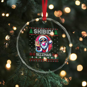 Funny Xmas Crystal Glass Ornament Skibidi Rizzmas Santa Bubble Gum TS09 Print Your Wear