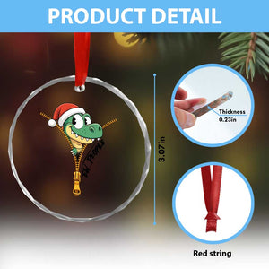 Funny Xmas Dinosaur Crystal Glass Ornament Ew People Xmas Gift TS12 Print Your Wear