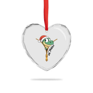 Funny Xmas Dinosaur Heart Crystal Glass Ornament Ew People Xmas Gift TS12 Print Your Wear
