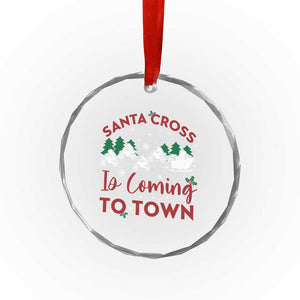 Funny Xmas Dirt Bike Crystal Glass Ornament Santa Cross Is Coming To Town Motorcross TS11 Print Your Wear