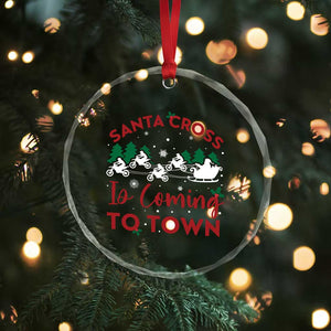 Funny Xmas Dirt Bike Crystal Glass Ornament Santa Cross Is Coming To Town Motorcross TS11 Print Your Wear