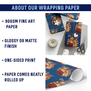 Funny Xmas Do It Lady Wrapping Paper Roll Mustache Guy Meme Santa Cosplay TS11 Print Your Wear